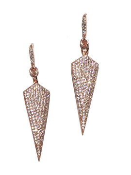 Rose Gold Earrings, Pave Earrings, Rose Gold Jewelry, CZ Earrings,